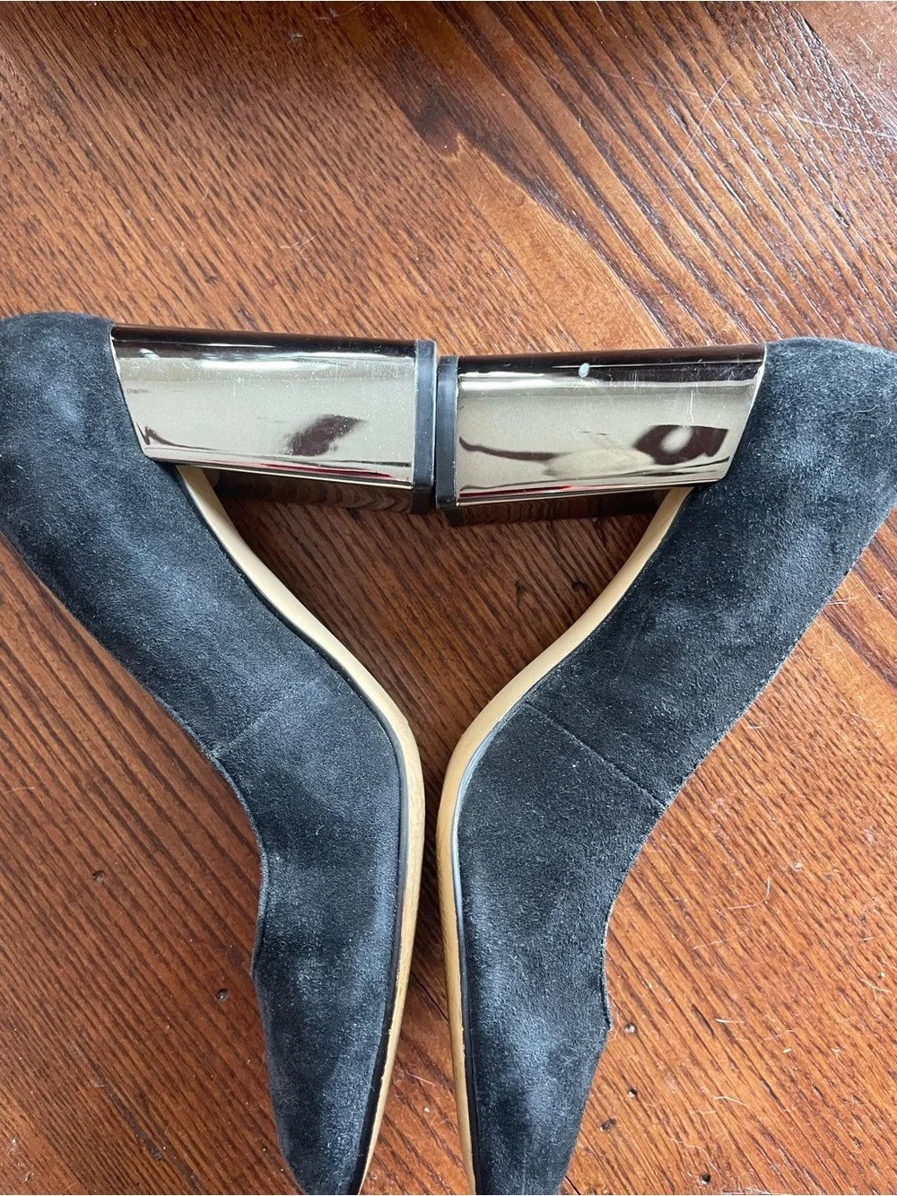 Marc Fisher Black Suede Round-Toe Pumps